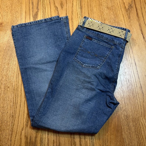 Mudd Denim - NWT Vintage 90s Mudd Bootcut Denim Jeans Y2K Juniors Size 18.5 Belt High Rise